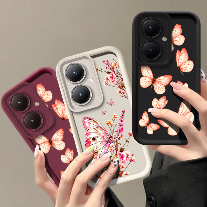 Pink Floral Butterfly Pattern  - Vivo Y28 review and price