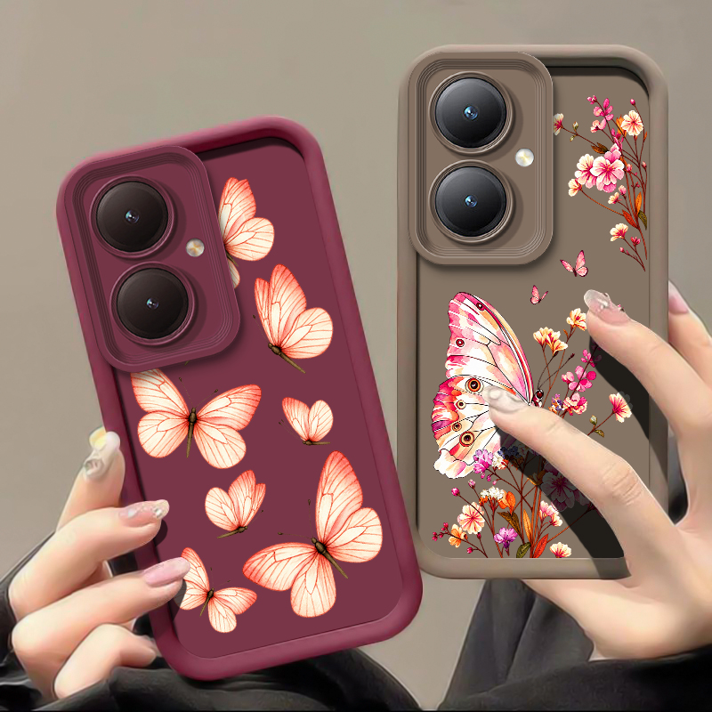 Pink Floral Butterfly Pattern  - Vivo Y28 review and price